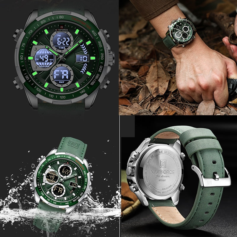 RELÓGIO MASCULINO DIGITAL COM PULSEIRA EM COURO