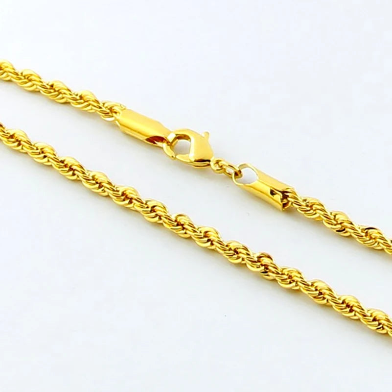 Colar Banhado a Ouro 24K cordão Baiano