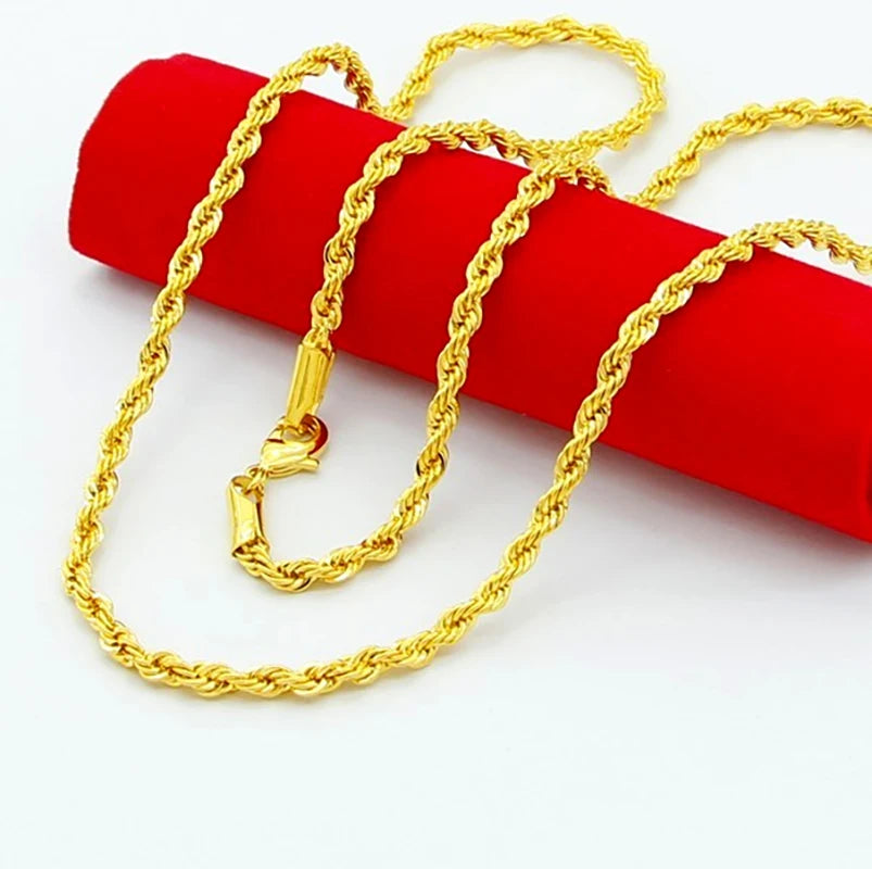 Colar Banhado a Ouro 24K cordão Baiano