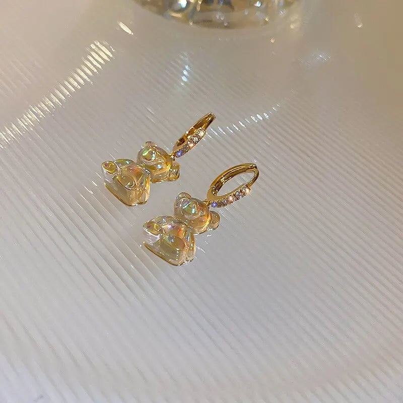 Brinco Urso Dourado com Zircônia
