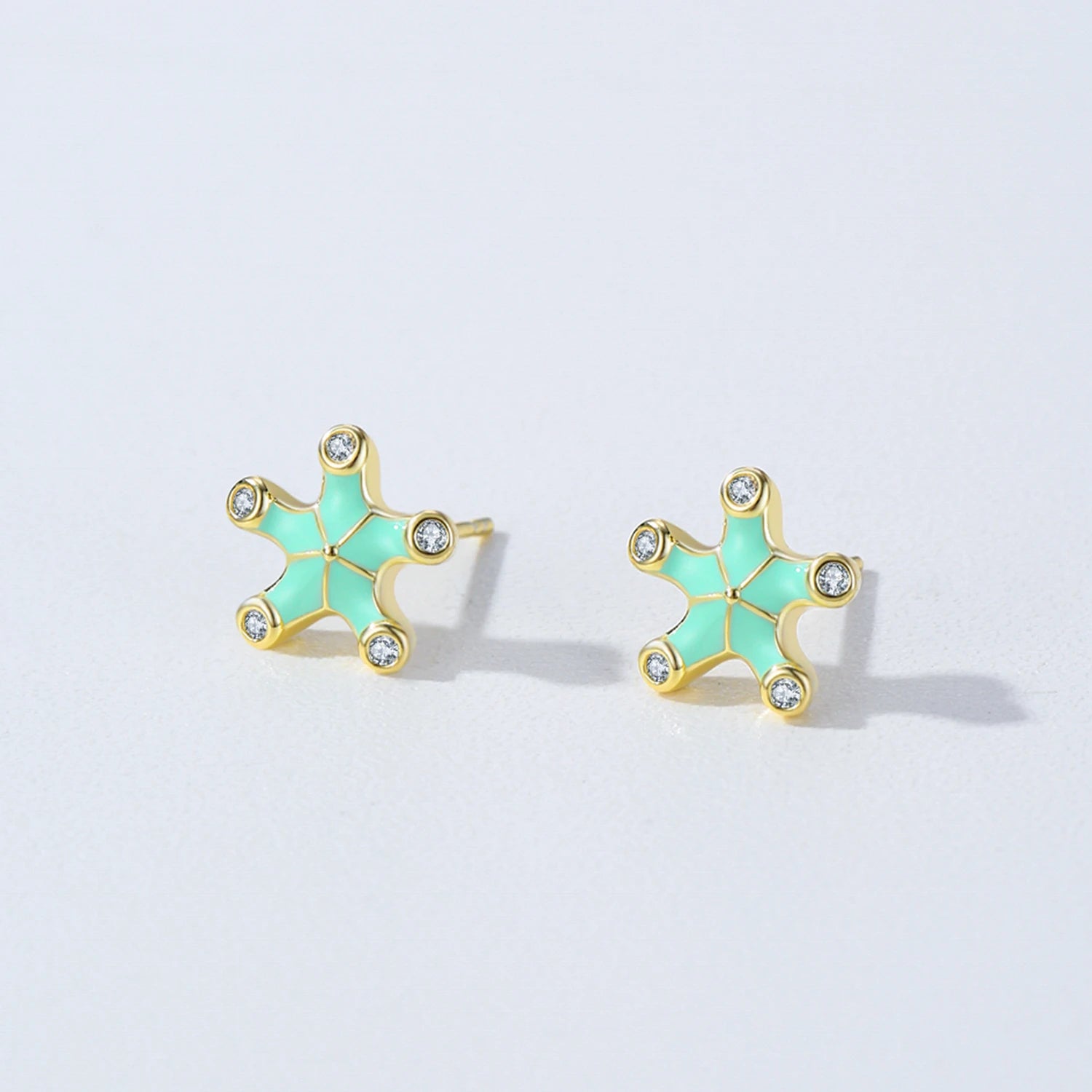 Brinco Estrela do Mar Prata com Zircônias