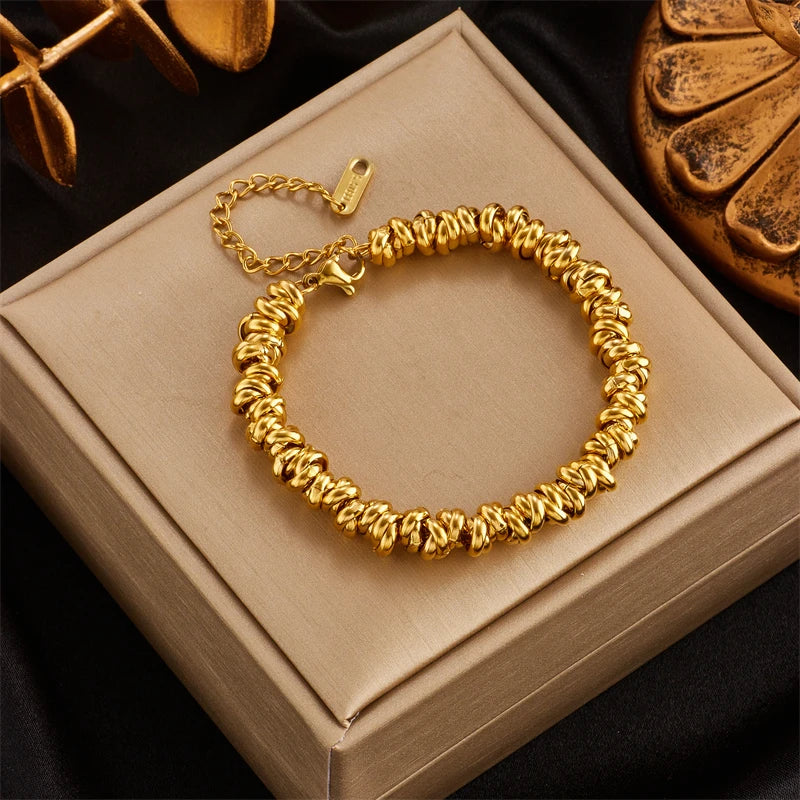 Pulseira Feminina Elos em Aço
