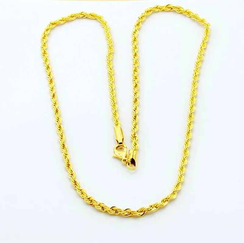 Colar Banhado a Ouro 24K cordão Baiano