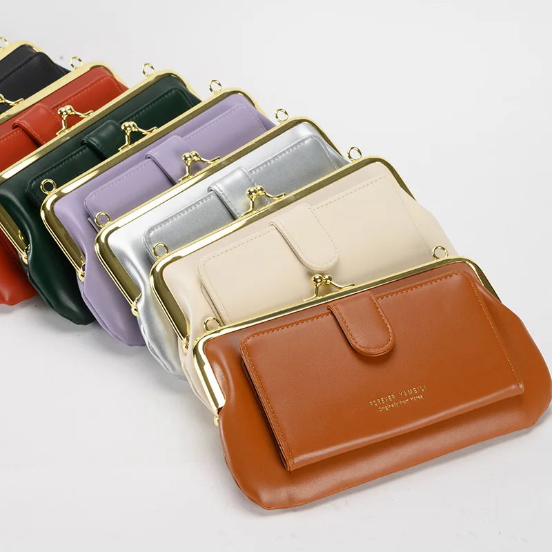Bolsa Feminina Transversal com Corrente – Carteira Multifuncional em Couro PU