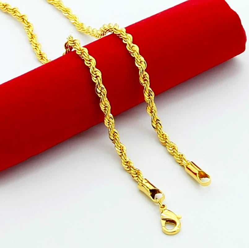 Colar Banhado a Ouro 24K cordão Baiano