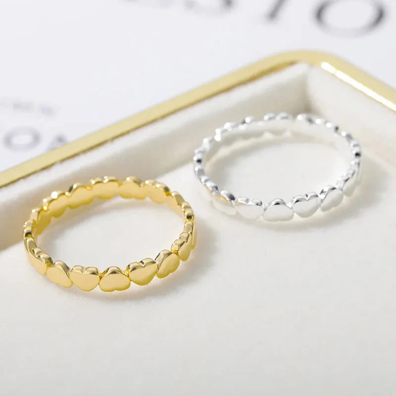 Anel Coração Dourado Feminino – Aço Inox Luxo