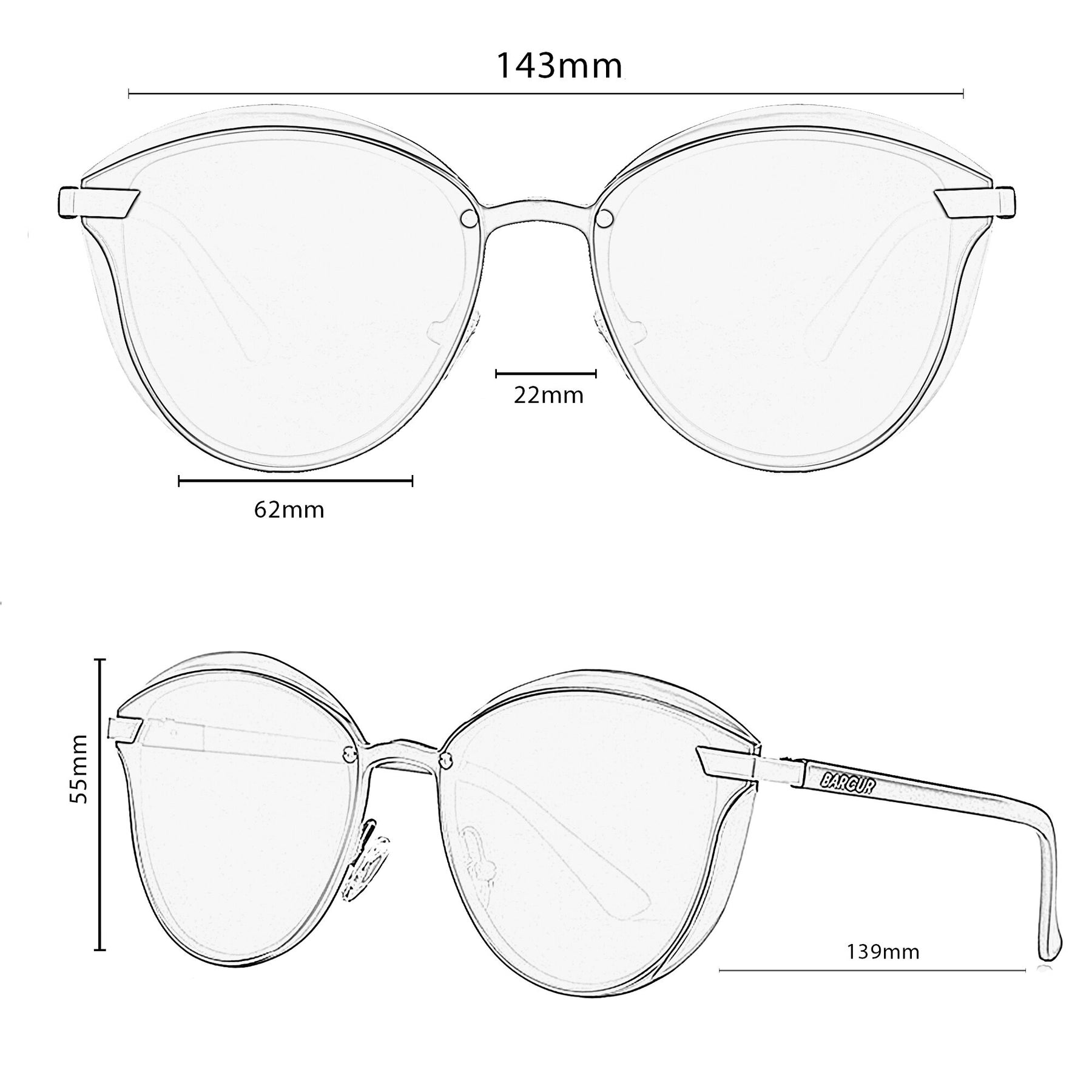 Óculos de Sol Feminino Catmore Redondo Polarizado com Proteção UV