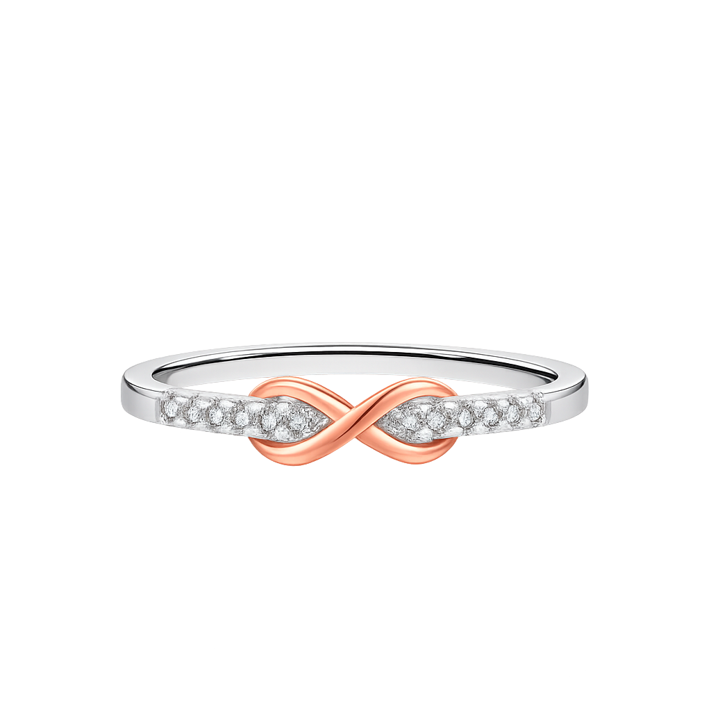 Anel Feminino Amor Infinito – Prata 925 Banhado a Ouro Rose