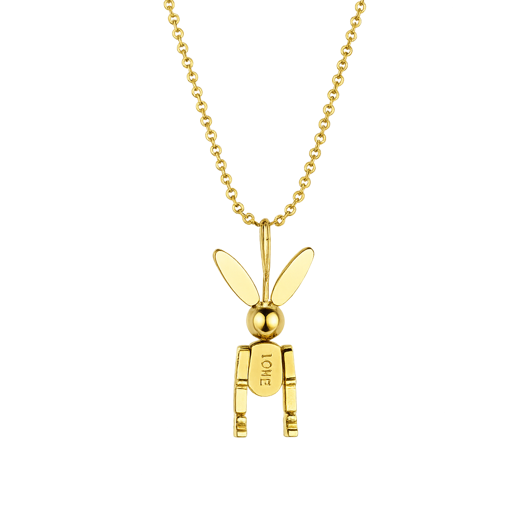 Colar Feminino com Coelho Articula do em Aço