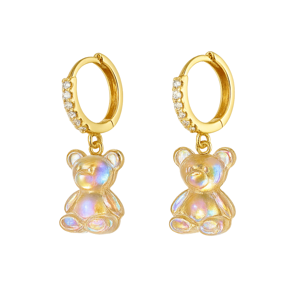 Brinco Urso Dourado com Zircônia