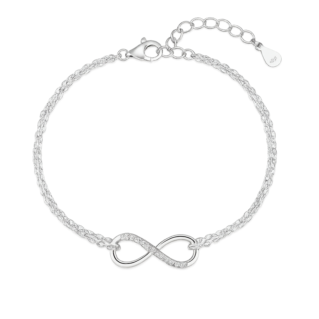 Pulseira Amor Infinito – Prata 925 com Zircônias e Ajustável