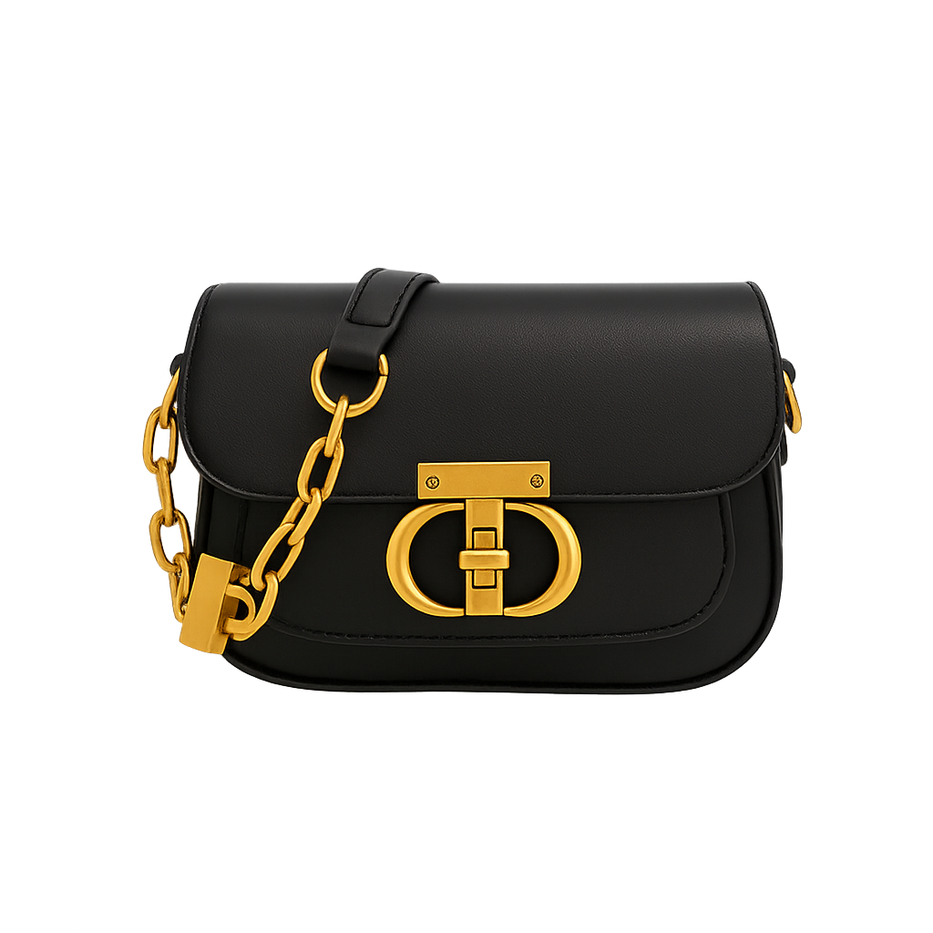 Bolsa Feminina Retrô Pequena – Couro PU com Fecho de Metal e Alça Transversal