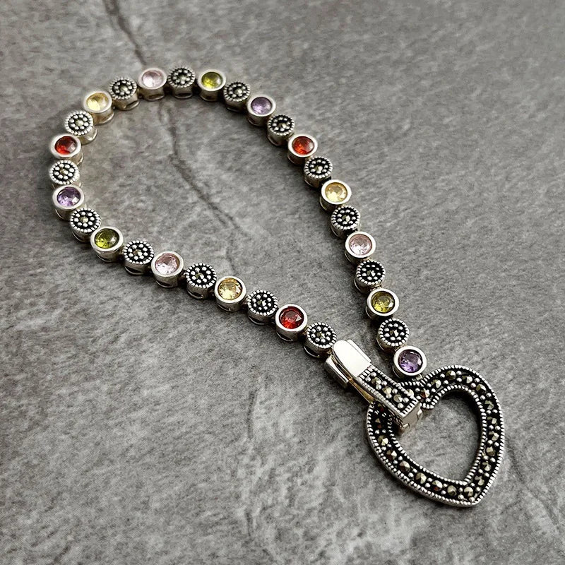 Pulseira Zircônia Colorida Vintage