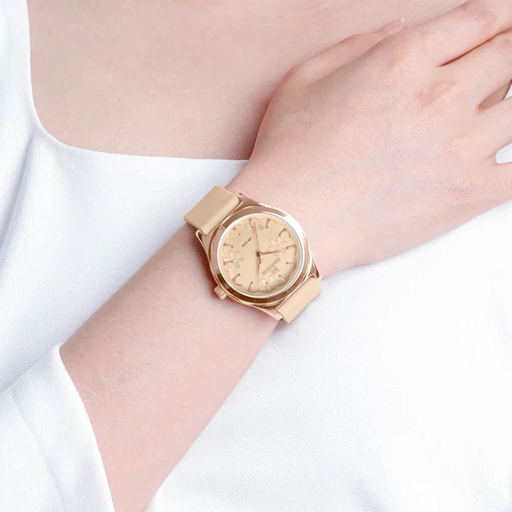 Relógio Feminino com Pulseira de silicone