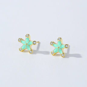 Brinco Estrela do Mar Prata  com Zircônias