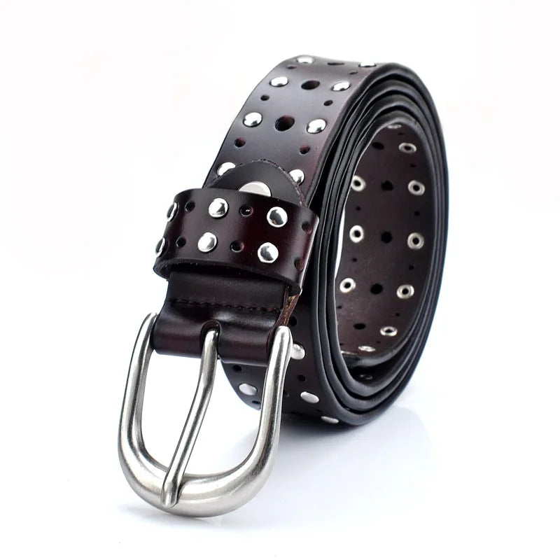 Cinto Casual em Couro – Fivela Metal