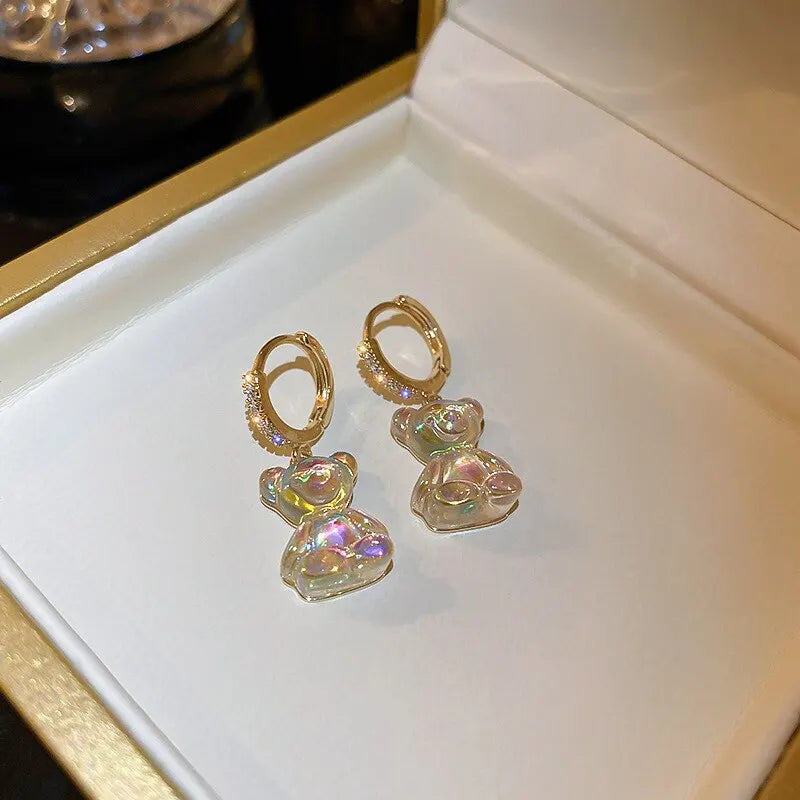 Brinco Urso Dourado com Zircônia