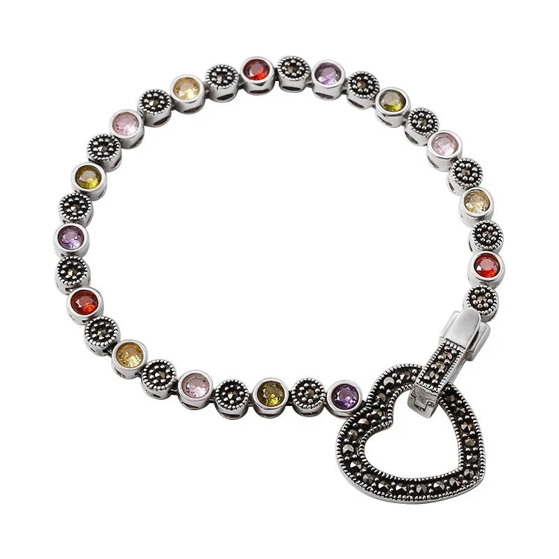 Pulseira Zircônia Colorida Vintage