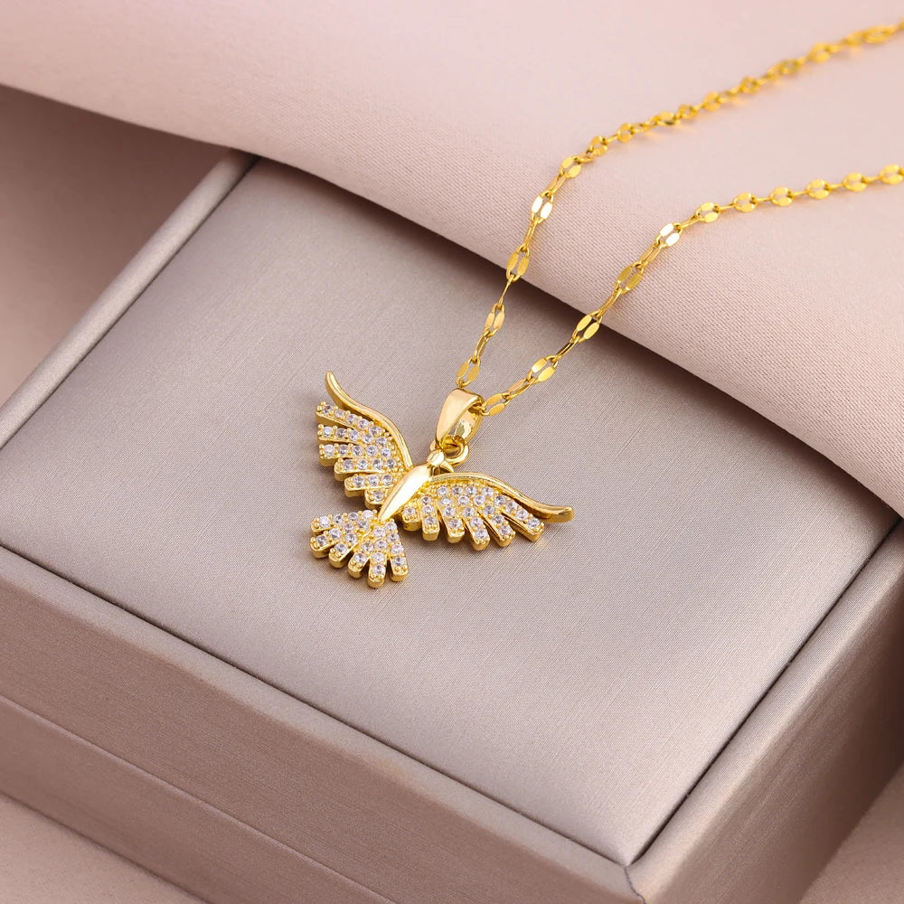 Colar Fênix Vintage Banho 18K – Aço Inox Feminino