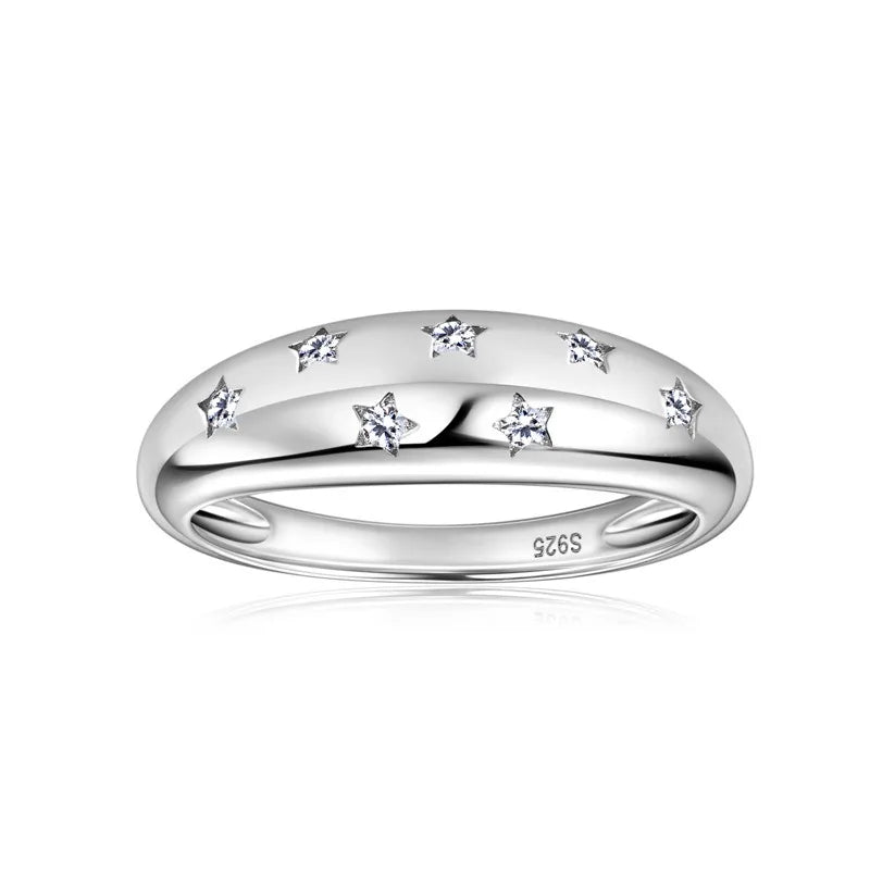 Anel Chunky Moissanite Dourado – Prata 925 com Cravação Luxo
