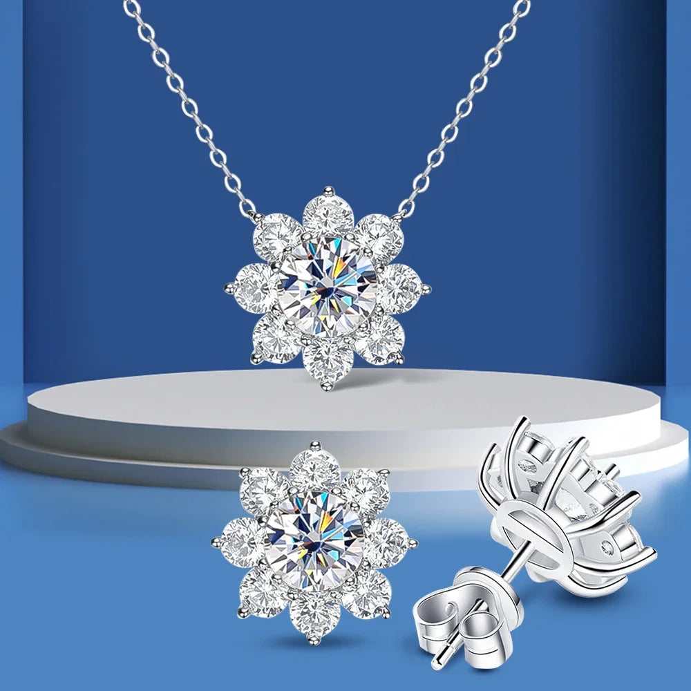Conjunto de Joias Floratta em Prata 925 com Moissanite