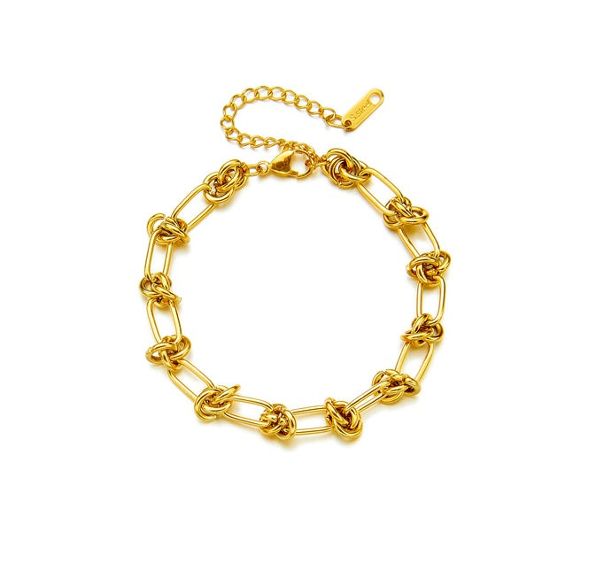 Pulseira Dourada nó em Aço